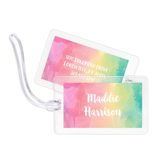 Rainbow Watercolor Luggage Tags